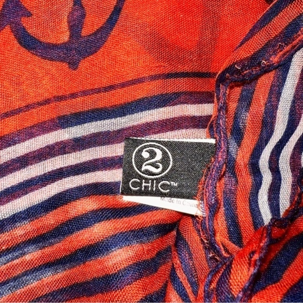 NWOT🥀 Red and Blue Anchor Scarf - Picture 5 of 7